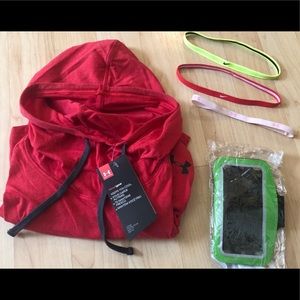 All New Under Armor SM P hoodie/Headbands/Case